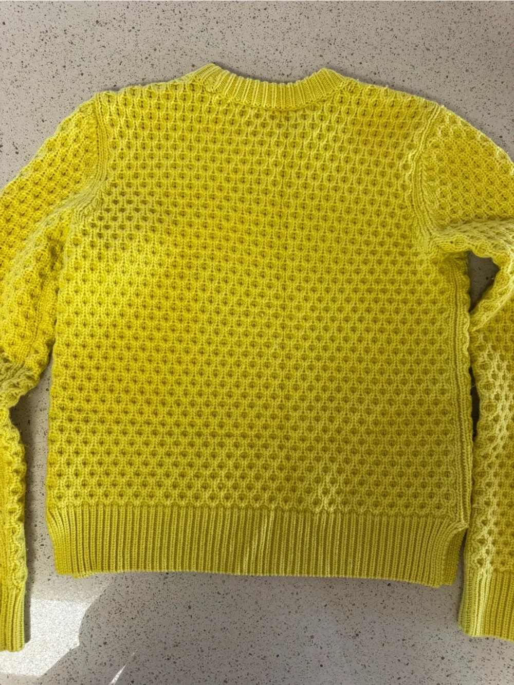 Tory Burch Honeycomb Knit Crewneck Sweater in Yellow